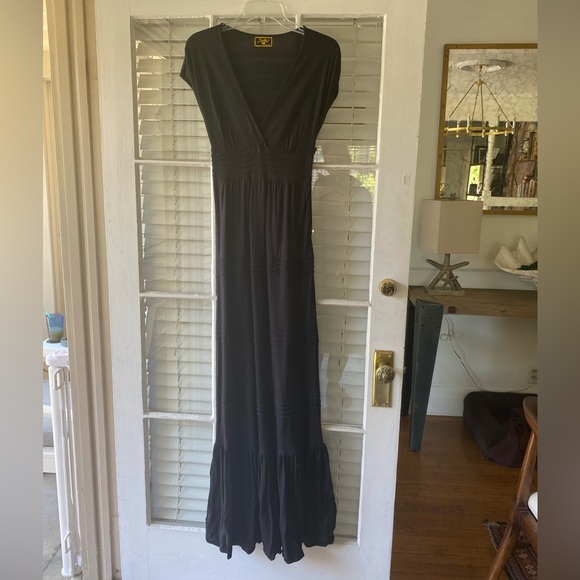 Long black cotton maxi dress - Picture 4 of 6